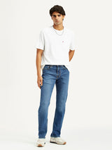 Men's Mid Indigo Casual Slim Fit Solid Jeans