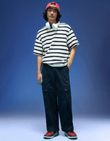 Men's Navy Casual Regular Fit Solid Cargo