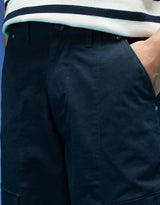 Men's Navy Casual Regular Fit Solid Cargo