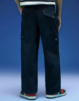 Men's Navy Casual Regular Fit Solid Cargo