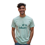 Men's Light Green Half Sleeves Graphic Printed Cotton Tshirt