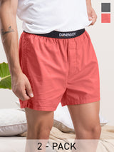 Men's Multicolor Casual Solid Ultra-Light Cotton Regular Fit  Boxer -  Pack of 2