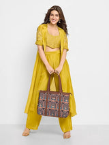 Women's Multicolor Vegan Leather Finish Shoulder Bag - 13.8L