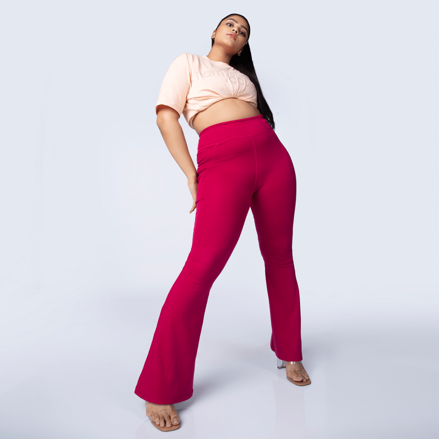 Women's Magenta Sports Bootcut Pant