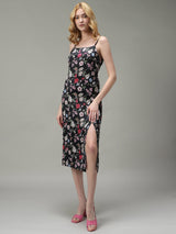 Women's Multicolor Party Regular Fit Printed Dress