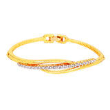 Women's Gold and Rhodium Plated Glamorous Cuff Bracelet with Austrian Crystals