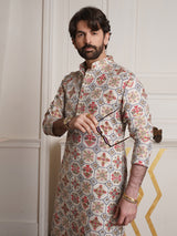 Men's White Full Sleeves Straight Cotton Kurta