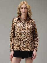 Women's Multicolor Party Regular Fit Printed Shirt