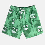 Boys Green Casual Regular Fit Checked Shorts
