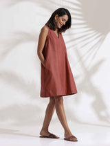 Women's Pink Slub Dress