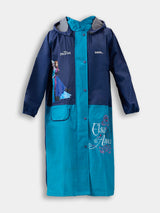 Kids Blue Blue Zipper Raincoat