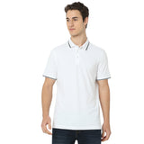 Men's White Casual Slim Fit Solid Tshirt