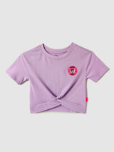 Girls Cotton Purple Minnie Mouse Tshirt
