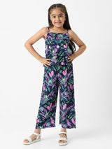 Girls Multicolor Casual Top and Bottom