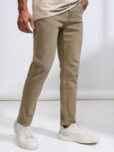 Men's Khaki Casual Solid Comfort Stretchable Jeans