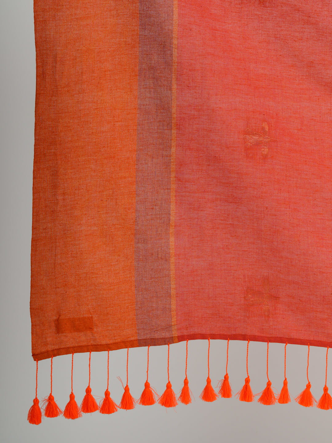 Women's Orange Casual Cotton Saree
