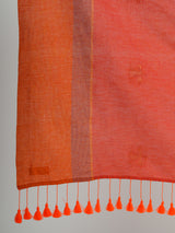 Women's Orange Casual Cotton Saree