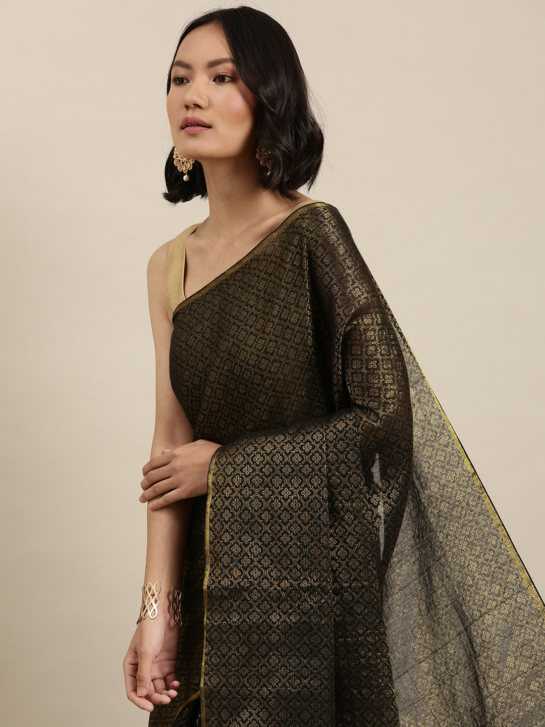Women's Green Cotton Saree