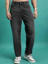 Men's Grey Casual Solid Mid Rise Jeans