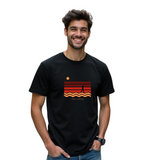 Men's Black Half Sleeves Graphic Printed Cotton Tshirt