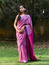 Women's Pink Cotton Blend Saree