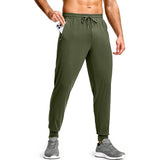 Men's Green Cotton Regular Knit Solid Jogger
