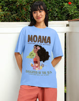 Women's Blue Casual Printed Oversized Half Sleeves Tshirt