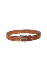 Men's Tan Casual Solid Leather Belt