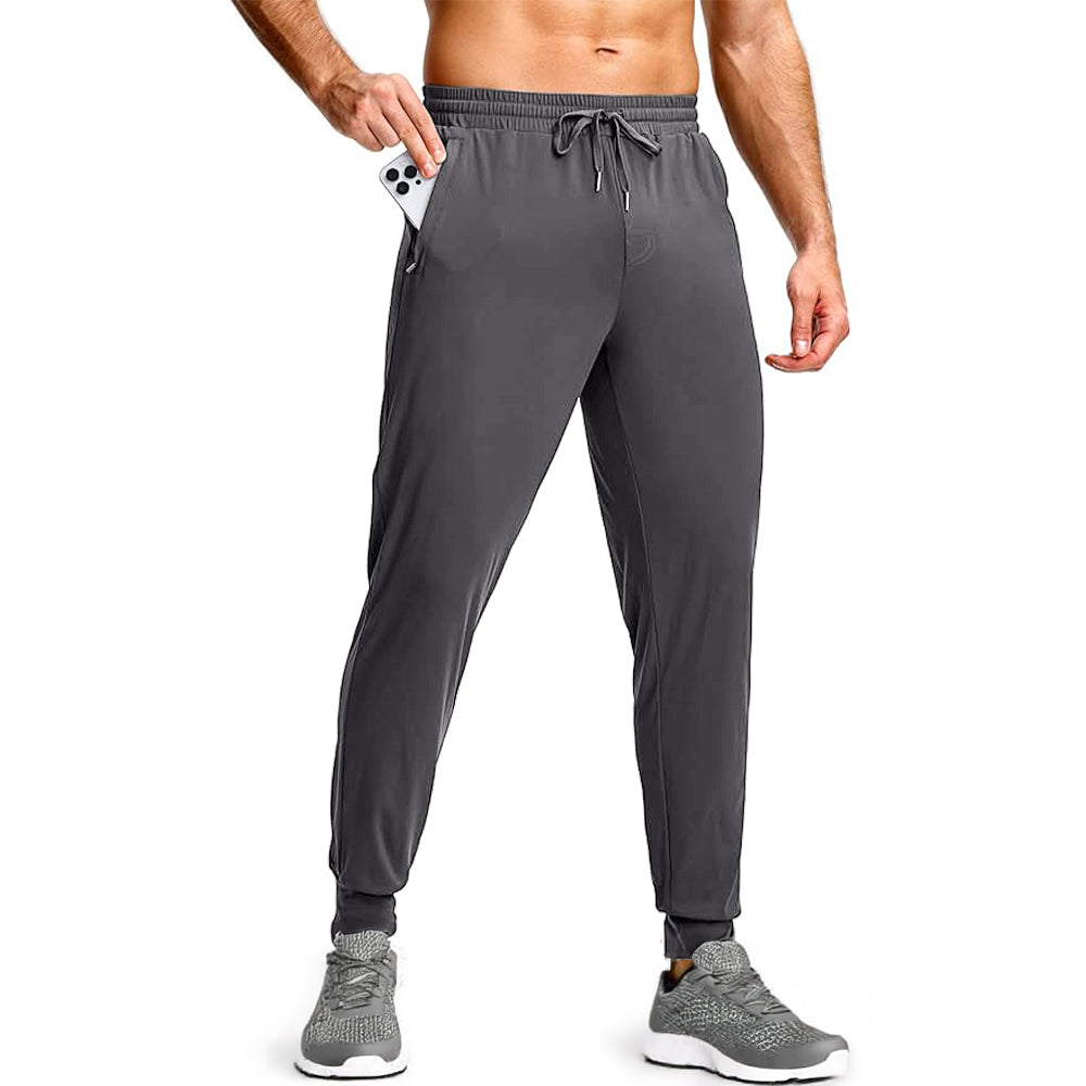Men's Grey Cotton Regular Knit Solid Jogger