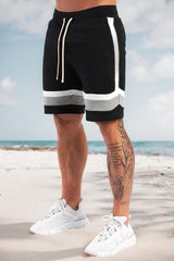 Men Black Cotton Regular Outdoor Solid Shorts