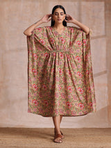 Women's Beige Casual Printed Dress