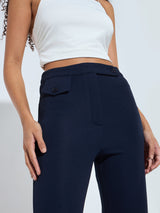 Women's Navy Blue Casual Slim Fit Trouser