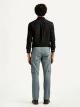 Men's Grey Casual Solid Slim Fit Cargo