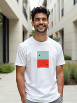 Men's White Casual Regular Printed Half Sleeves Tshirt