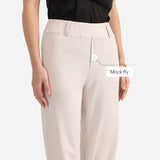Women's Beige Formal Solid Pant