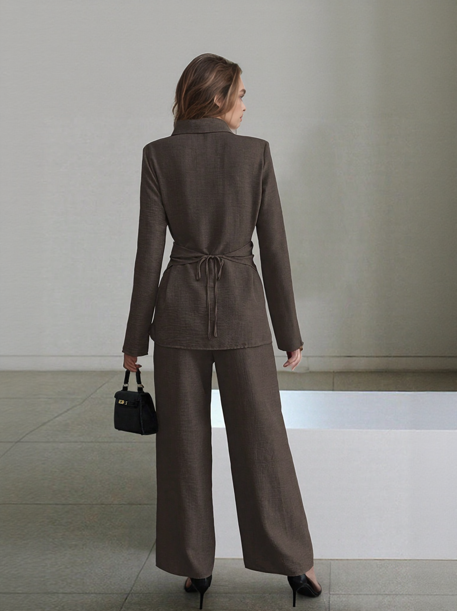 Women's Grey Front Open Jumpsuit
