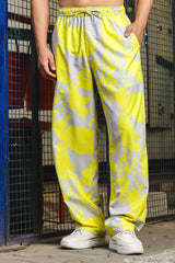 Unisex Grey Casual Abstarct Print Trouser