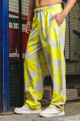 Unisex Grey Casual Abstarct Print Trouser
