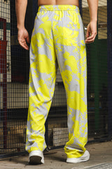 Unisex Grey Casual Abstarct Print Trouser