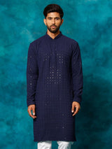 Men's Blue Traditional Ethnic Full Sleeves Kurta