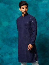 Men's Blue Traditional Ethnic Full Sleeves Kurta