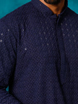 Men's Blue Traditional Ethnic Full Sleeves Kurta