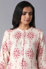 Women's Geometric Floral Print Straight Rayon Kurta