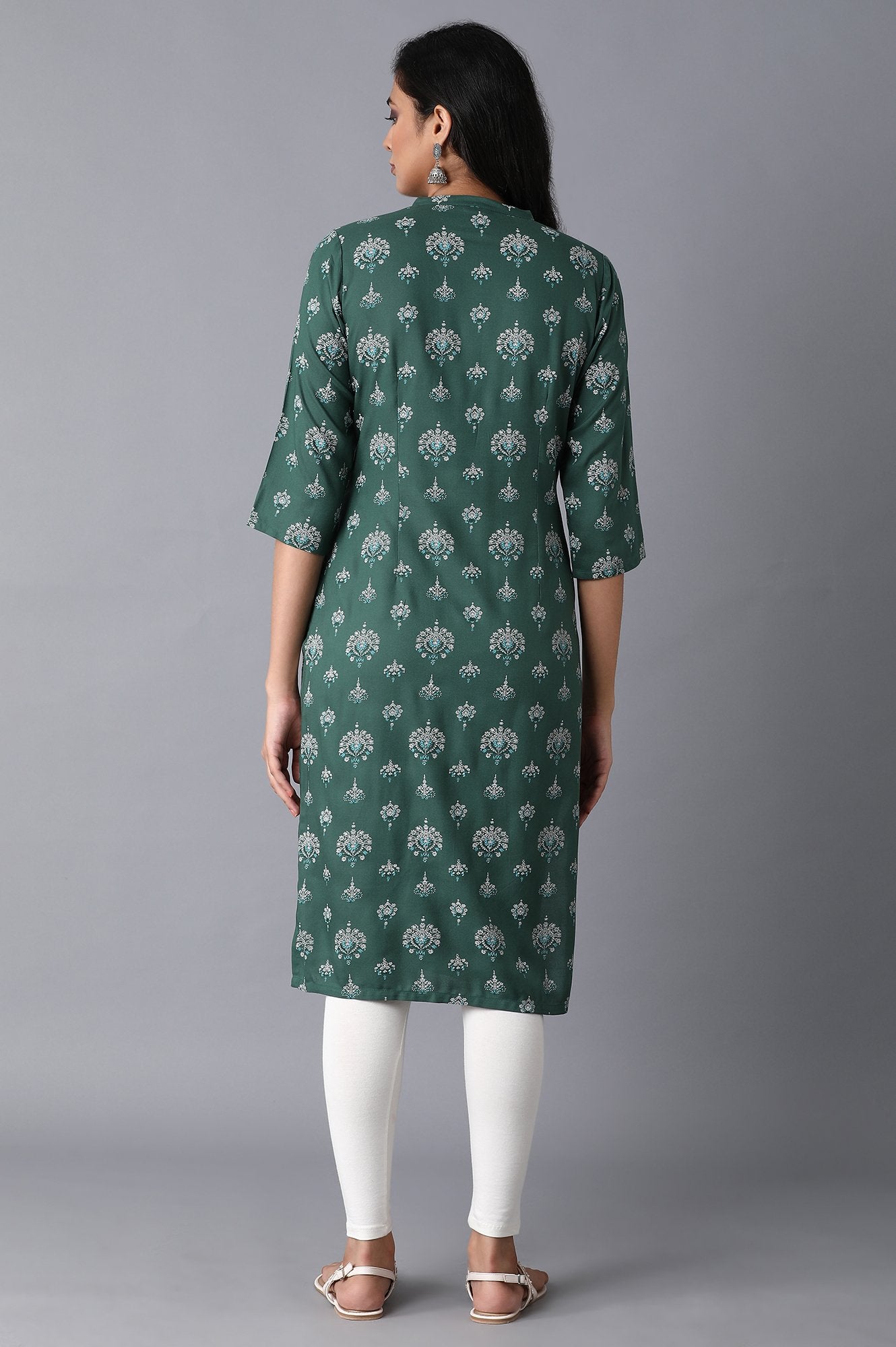 Women's Floral Printed Rayon Straight Kurta