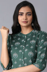 Women's Floral Printed Rayon Straight Kurta