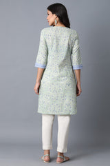 Women's Floral Printed Cotton Straight Kurta