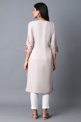 Women's Paisley Floral Print Rayon Straight Kurta