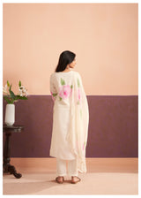 Women's Pink Daily Regular Fit Printed Three Quarter Sleeves Kurtas Sets