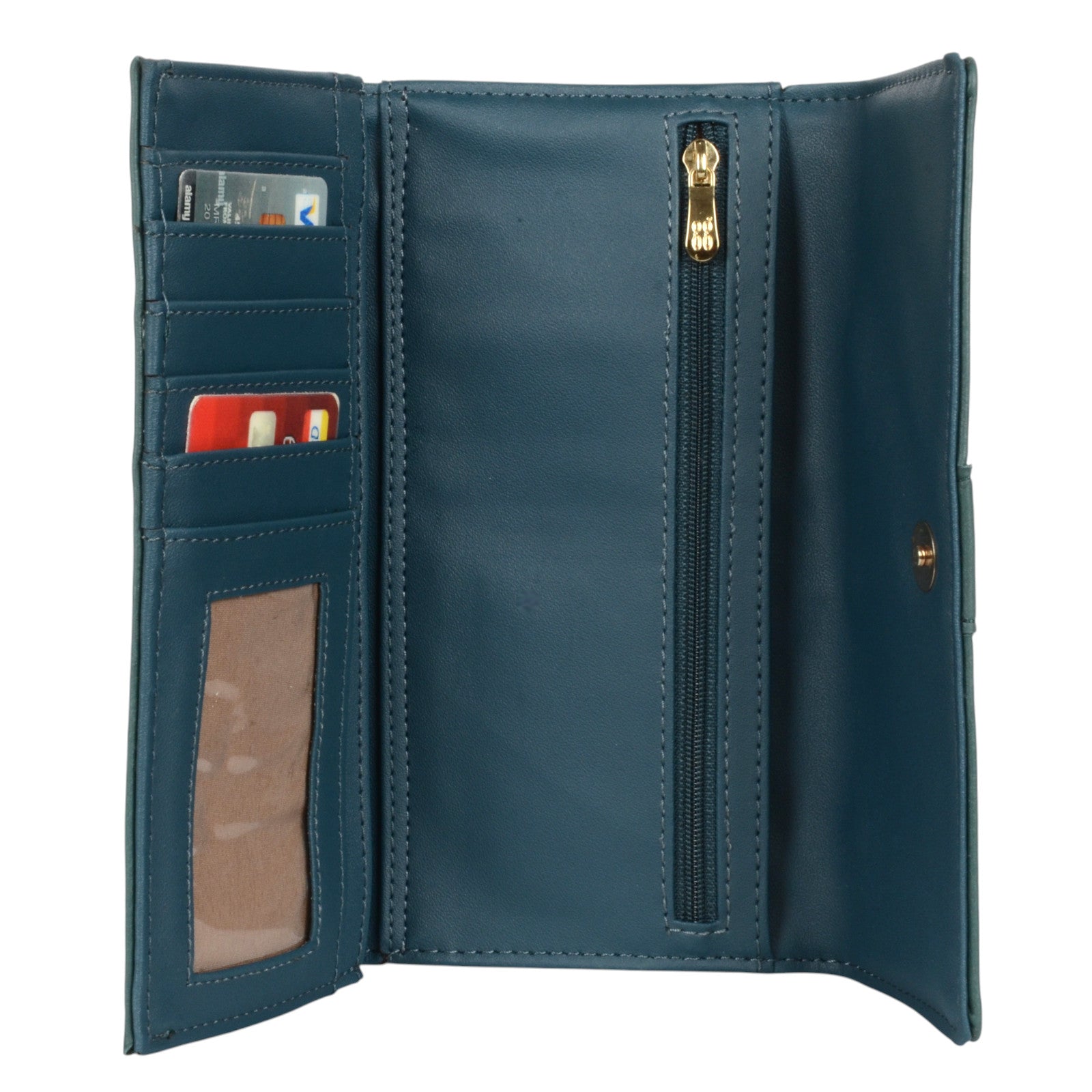 Women's Nixon Green Large 3 Fold Wallet