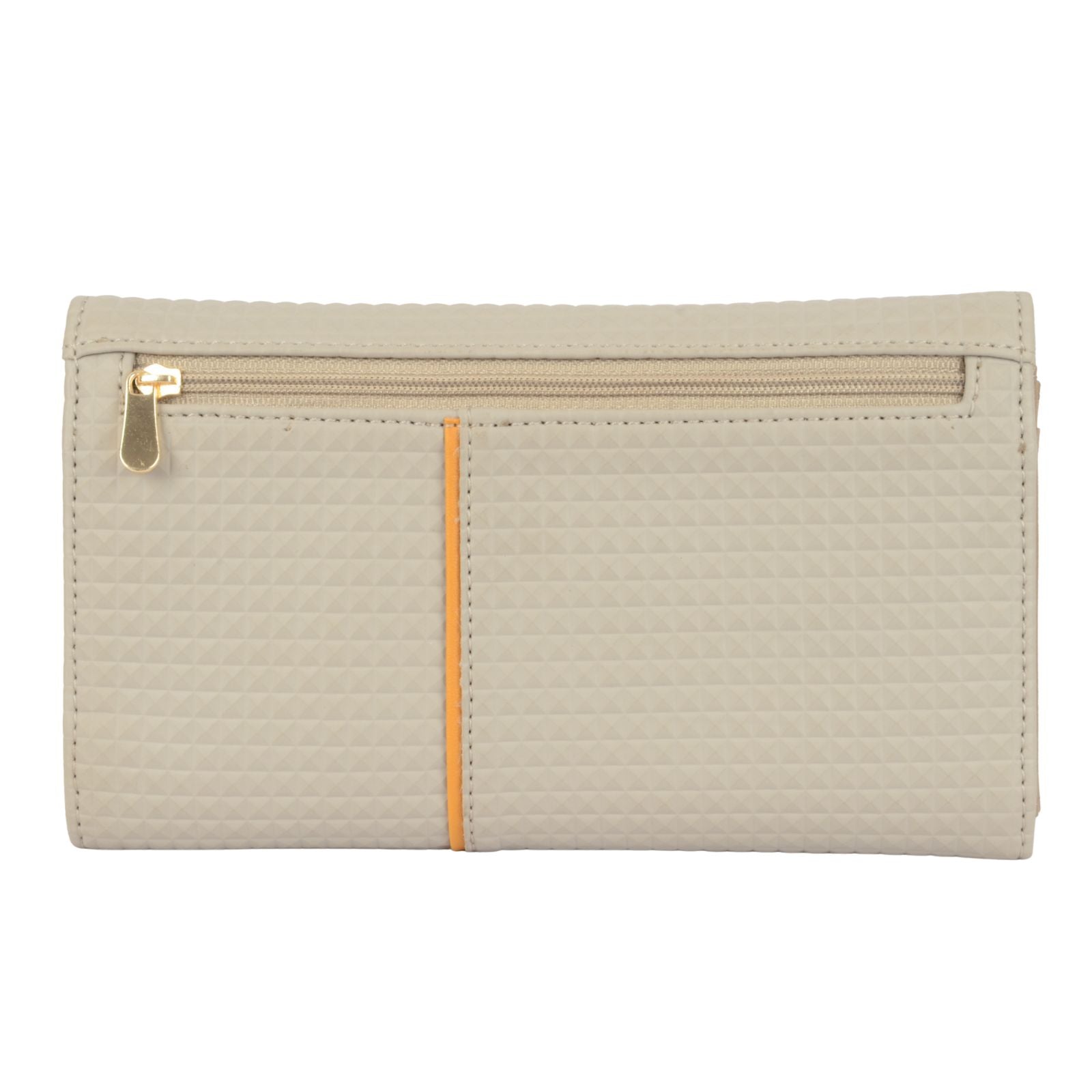 Women's Quer Beige Large 3 Fold Wallet